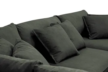 Rossita Lyx 4-sits Vänstervänd L-formad Extra Djup Schäslongsoffa i Manchester - Mörkgrön Manchester - Products - Möbler - Soffa - Divansoffa & schäslongsoffa - 4 sits soffa med divan
