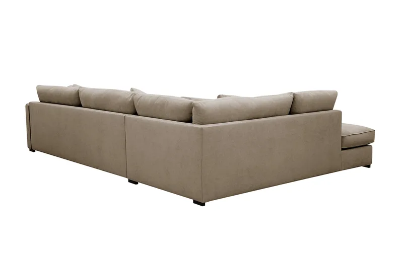 Rossita Lyx 4-sits Vänstervänd L-formad Extra Djup Schäslongsoffa i Tyg - Brun Tyg - Products - Möbler - Soffa - Divansoffa & schäslongsoffa - 4 sits soffa med divan