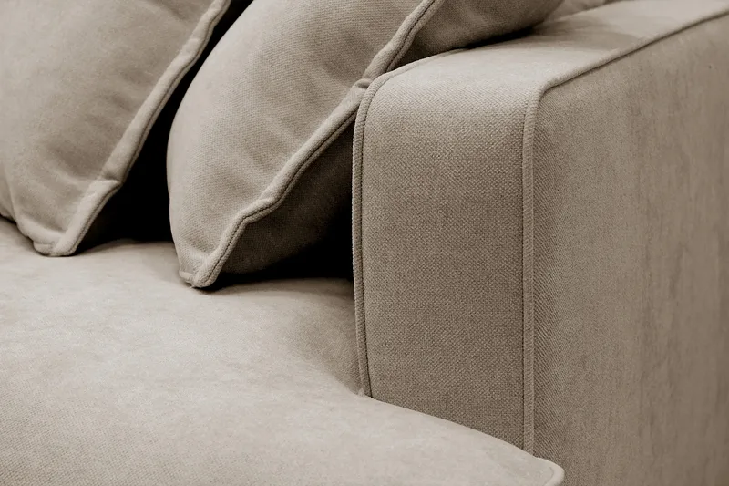 Rossita Lyx 4-sits Vänstervänd L-formad Extra Djup Schäslongsoffa i Tyg - Brun Tyg - Products - Möbler - Soffa - Divansoffa & schäslongsoffa - 4 sits soffa med divan