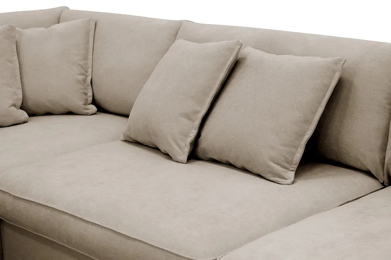 Rossita Lyx 4-sits Vänstervänd L-formad Extra Djup Schäslongsoffa i Tyg - Brun Tyg - Products - Möbler - Soffa - Divansoffa & schäslongsoffa - 4 sits soffa med divan