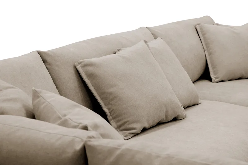 Rossita Lyx 4-sits Vänstervänd L-formad Extra Djup Schäslongsoffa i Tyg - Brun Tyg - Products - Möbler - Soffa - Divansoffa & schäslongsoffa - 4 sits soffa med divan