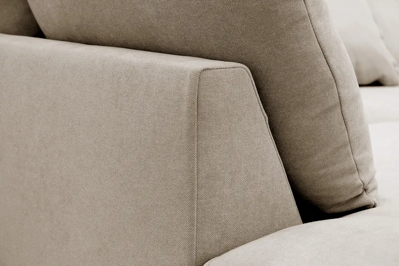 Rossita Lyx 4-sits Vänstervänd L-formad Extra Djup Schäslongsoffa i Tyg - Brun Tyg - Products - Möbler - Soffa - Divansoffa & schäslongsoffa - 4 sits soffa med divan