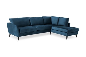 Trend 4-sits Högervänd L-formad Schäslongsoffa i Sammet - Blå - Products - Möbler - Soffa - Divansoffa & schäslongsoffa - 4 sits soffa med divan