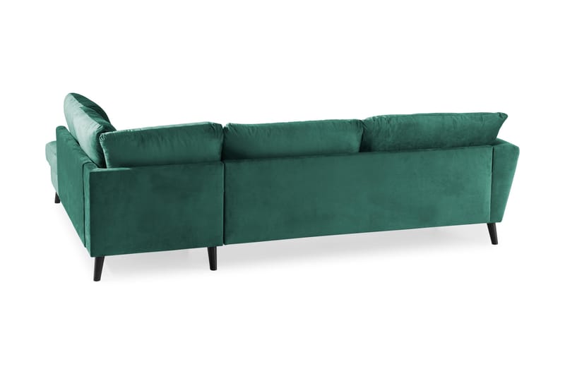 Trend 4-sits Högervänd L-formad Schäslongsoffa i Sammet - Grön - Products - Möbler - Soffa - Divansoffa & schäslongsoffa - 4 sits soffa med divan