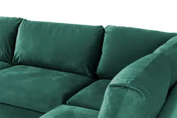 Trend 4-sits Högervänd L-formad Schäslongsoffa i Sammet - Grön - Products - Möbler - Soffa - Divansoffa & schäslongsoffa - 4 sits soffa med divan