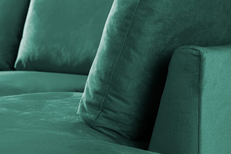 Trend 4-sits Högervänd U-formad Soffa med Divan och Schäslong i Sammet - Grön - Products - Möbler - Soffa - Divansoffa & schäslongsoffa - 4 sits soffa med divan