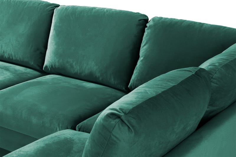 Trend 4-sits Högervänd U-formad Soffa med Divan och Schäslong i Sammet - Grön - Products - Möbler - Soffa - Divansoffa & schäslongsoffa - 4 sits soffa med divan