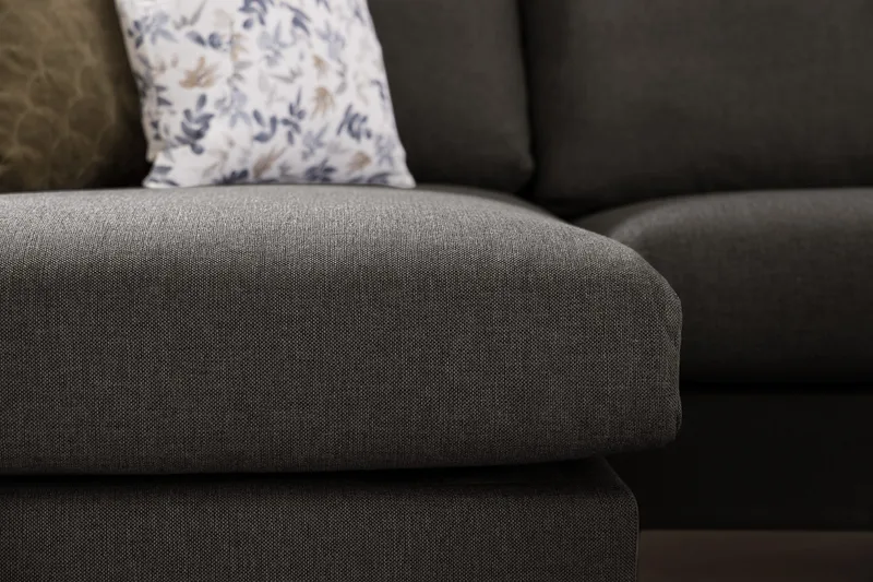 Trend 4-sits Högervänd U-formad Soffa med Divan och Schäslong i Tyg - Svart - Products - Möbler - Soffa - Divansoffa & schäslongsoffa - 4 sits soffa med divan