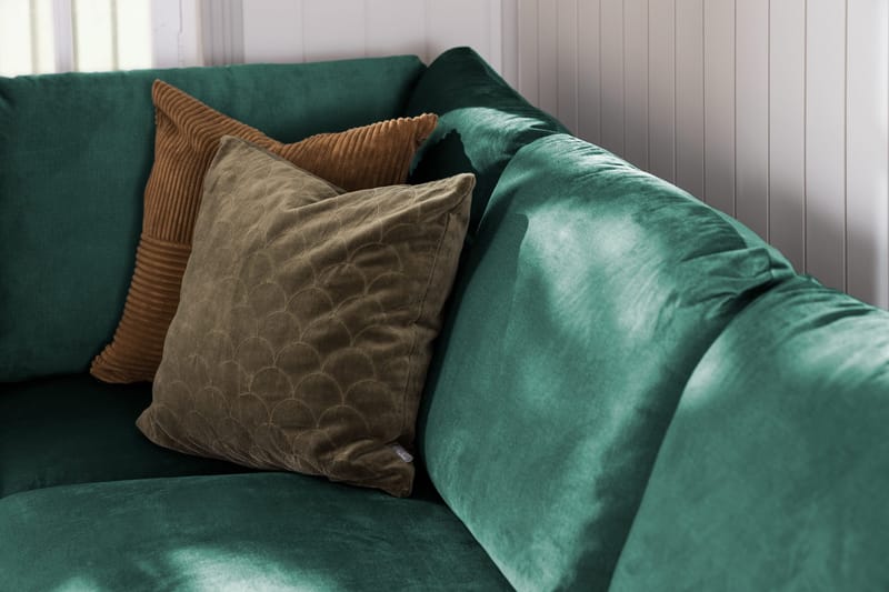 Trend 4-sits Vänstervänd L-formad Schäslongsoffa i Sammet - Grön - Products - Möbler - Soffa - Divansoffa & schäslongsoffa - 4 sits soffa med divan