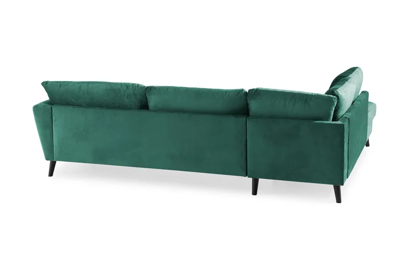 Trend 4-sits Vänstervänd L-formad Schäslongsoffa i Sammet - Grön - Products - Möbler - Soffa - Divansoffa & schäslongsoffa - 4 sits soffa med divan