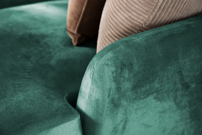 Trend 4-sits Vänstervänd L-formad Schäslongsoffa i Sammet - Grön - Products - Möbler - Soffa - Divansoffa & schäslongsoffa - 4 sits soffa med divan