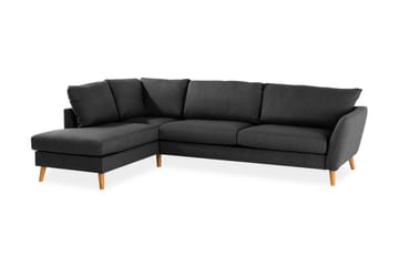 Trend 4-sits Vänstervänd L-formad Schäslongsoffa i Tyg - Svart - Products - Möbler - Soffa - Divansoffa & schäslongsoffa - 4 sits soffa med divan
