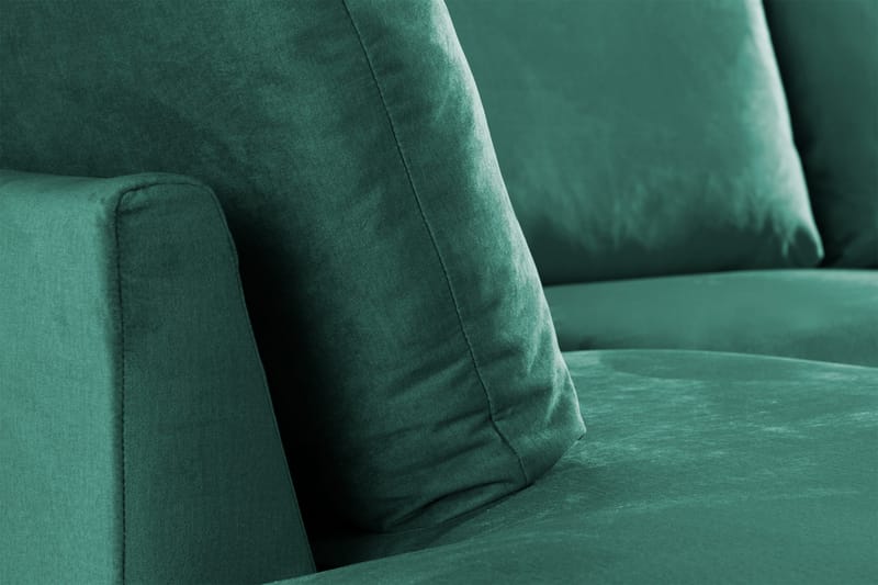 Trend 4-sits Vänstervänd U-formad Soffa med Divan och Schäslong i Sammet - Grön - Products - Möbler - Soffa - Divansoffa & schäslongsoffa - 4 sits soffa med divan