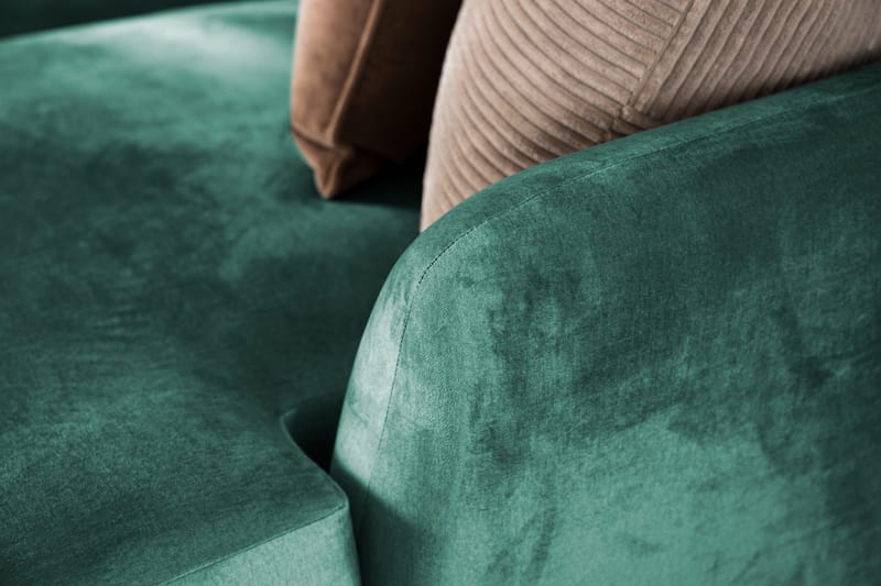 Trend 4-sits Vänstervänd U-formad Soffa med Divan och Schäslong i Sammet - Grön - Products - Möbler - Soffa - Divansoffa & schäslongsoffa - 4 sits soffa med divan