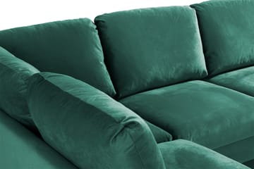 Trend 4-sits Vänstervänd U-formad Soffa med Divan och Schäslong i Sammet - Grön - Products - Möbler - Soffa - Divansoffa & schäslongsoffa - 4 sits soffa med divan