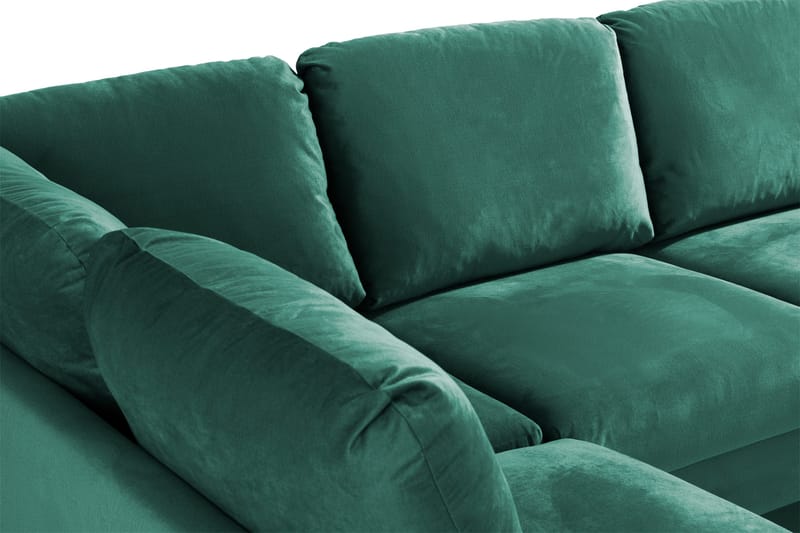 Trend 4-sits Vänstervänd U-formad Soffa med Divan och Schäslong i Sammet - Grön - Products - Möbler - Soffa - Divansoffa & schäslongsoffa - 4 sits soffa med divan