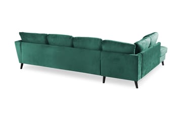 Trend 4-sits Vänstervänd U-formad Soffa med Divan och Schäslong i Sammet - Grön - Products - Möbler - Soffa - Divansoffa & schäslongsoffa - 4 sits soffa med divan