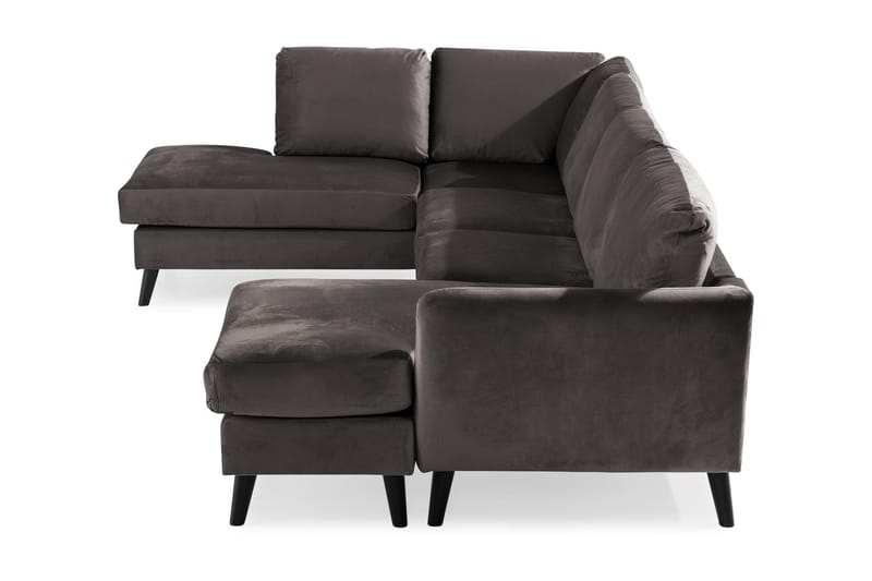 Trend 4-sits Vänstervänd U-formad Soffa med Divan och Schäslong i Sammet - Mörkgrå - Products - Möbler - Soffa - Divansoffa & schäslongsoffa - 4 sits soffa med divan