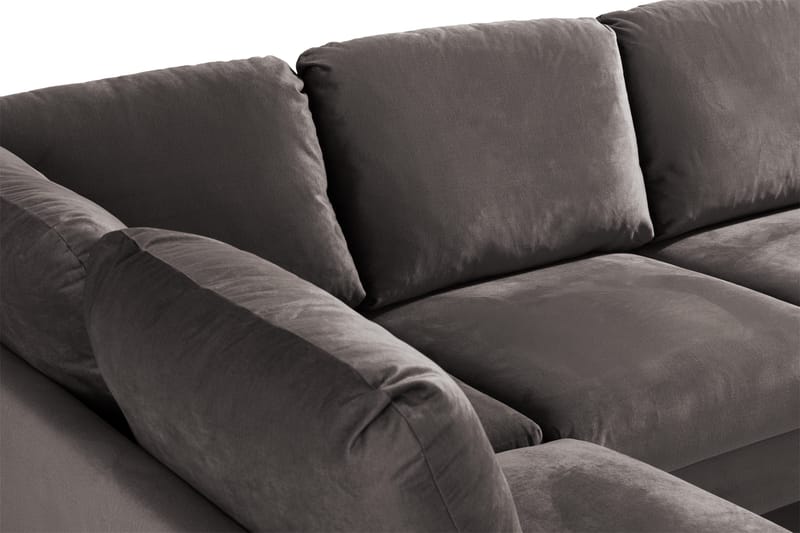 Trend 4-sits Vänstervänd U-formad Soffa med Divan och Schäslong i Sammet - Mörkgrå - Products - Möbler - Soffa - Divansoffa & schäslongsoffa - 4 sits soffa med divan