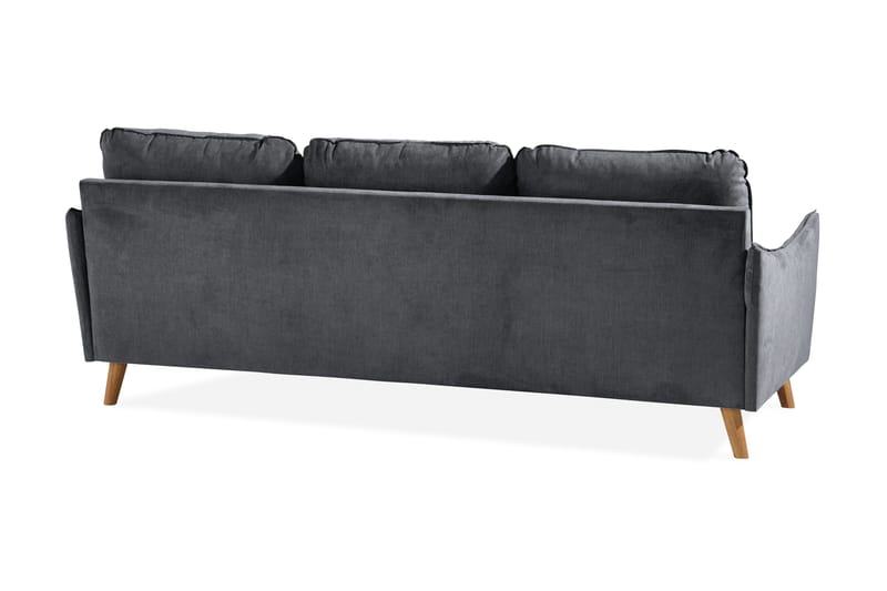 Trend Lyx 3-sits Divansoffa Höger - Mörkgrå/Ek - Products - Möbler - Soffa - Divansoffa & schäslongsoffa - 4 sits soffa med divan