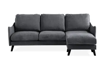 Trend Lyx 3-sits Divansoffa Höger, Mörkgrå/Svart