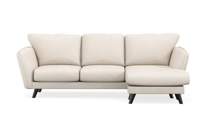 Trend Lyx 3-sits Högervänd L-formad Divansoffa i Tyg, Beige