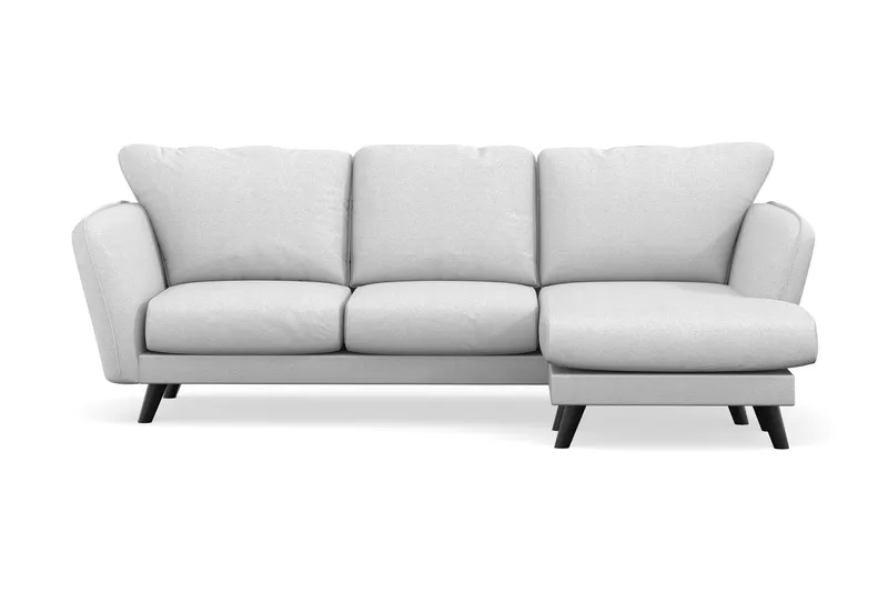 Trend Lyx 3-sits Högervänd L-formad Divansoffa i Tyg, Ljusgrå