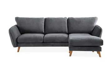 Trend Lyx 3-sits Högervänd L-formad Divansoffa i Tyg