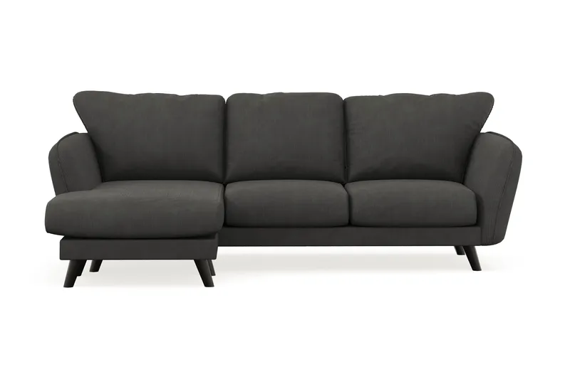 Trend Lyx 3-sits Vänstervänd L-formad Divansoffa i Manchester, Mörkgrå