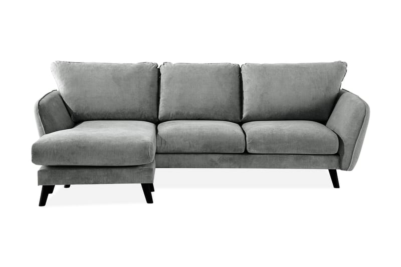 Trend Lyx 3-sits Vänstervänd L-formad Divansoffa i Tyg, Grå