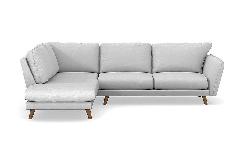 Trend Lyx 4-sits Vänstervänd L-formad Schäslongsoffa i Tyg, Ljusgrå