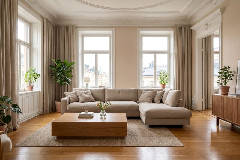 Valencia Extra Djup 4-sits Soffa med Schäslong Höger - Brun - Products - Möbler - Soffa - Divansoffa & schäslongsoffa - 4 sits soffa med divan