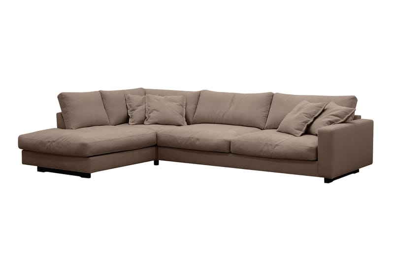 Valencia Extra Djup 4-sits Soffa med Schäslong Vänster - Mörkbrun - Products - Möbler - Soffa - Divansoffa & schäslongsoffa - 4 sits soffa med divan