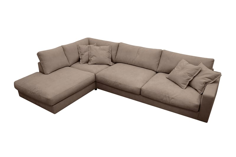 Valencia Extra Djup 4-sits Soffa med Schäslong Vänster - Mörkbrun - Products - Möbler - Soffa - Divansoffa & schäslongsoffa - 4 sits soffa med divan