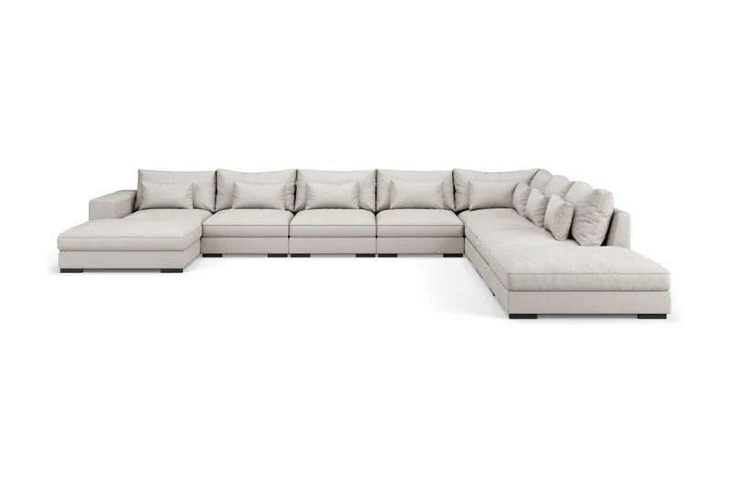 Dubai U-modulsoffa Large med Divan Vänster Extra Djup, Beige