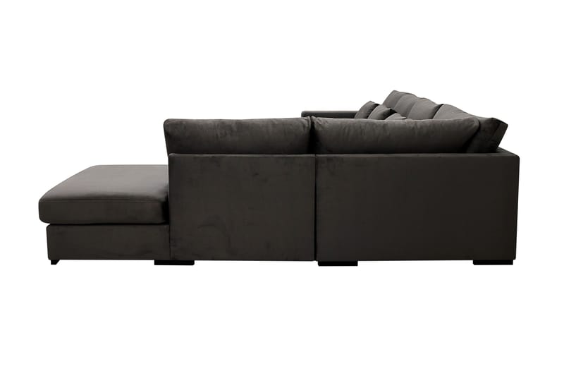 Grande 5-sits Soffa med Schäslong Höger - Mörkgrå Sammet - Products - Möbler - Soffa - Sammetssoffa