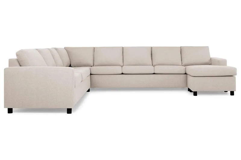 Crazy 7-sits Högervänd U-formad XX-Large Hörnsoffa med divan i Tyg - Beige - Products - Möbler - Soffa - Hörnsoffa - Hörnsoffa med divan