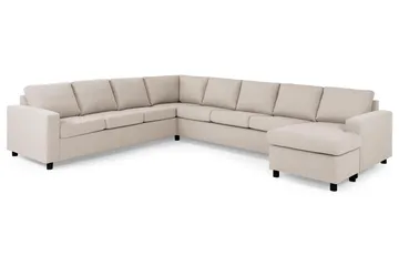 Crazy 7-sits Högervänd U-formad XX-Large Hörnsoffa med divan i Tyg - Beige - Products - Möbler - Soffa - Hörnsoffa - Hörnsoffa med divan