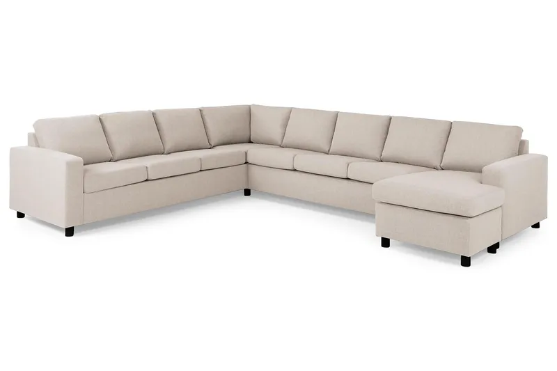 Crazy 7-sits Högervänd U-formad XX-Large Hörnsoffa med divan i Tyg - Beige - Products - Möbler - Soffa - Hörnsoffa - Hörnsoffa med divan