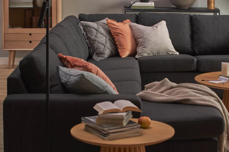 Crazy 7-sits Vändbar U-formad XX-Large Hörnsoffa med divan i Tyg - Mörkgrå / Antracit - Products - Möbler - Soffa - Hörnsoffa