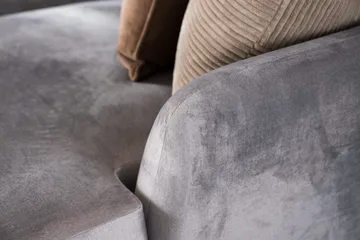 Trend 5-sits Högervänd L-formad Hörnsoffa med Divan i Sammet - Ljusgrå - Products - Möbler - Soffa - Hörnsoffa
