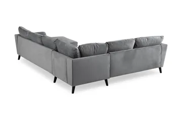 Trend 5-sits Högervänd L-formad Hörnsoffa med Divan i Sammet - Ljusgrå - Products - Möbler - Soffa - Hörnsoffa