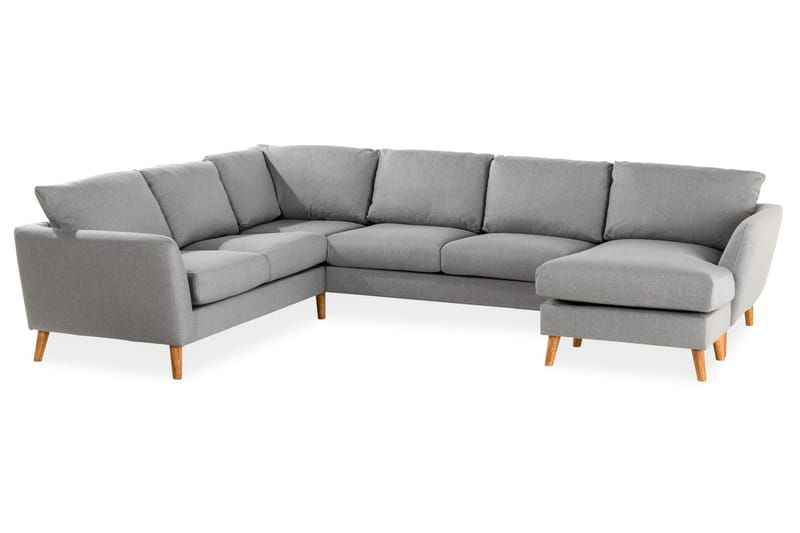 Trend 5-sits Högervänd U-formad Hörnsoffa med divan i Tyg - Grå - Products - Möbler - Soffa - Hörnsoffa