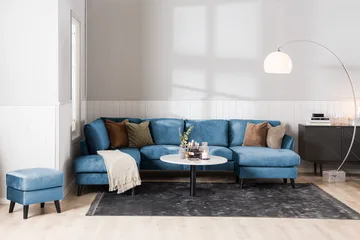 Trend 5-sits Vänstervänd U-formad Hörnsoffa med divan i Sammet - Blå - Products - Möbler - Soffa - Hörnsoffa