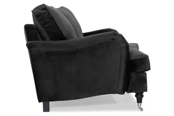 Howard Classic 2-sits Svängd Sammetssoffa - Svart - Products - Möbler - Soffa - Sammetssoffa