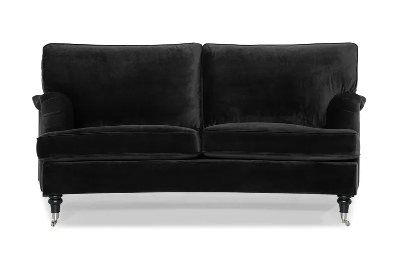 Howard Classic 2-sits Svängd Sammetssoffa - Svart - Products - Möbler - Soffa - Sammetssoffa