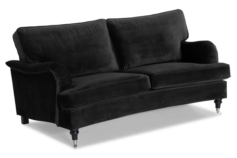 Howard Classic 2-sits Svängd Sammetssoffa - Svart - Products - Möbler - Soffa - Sammetssoffa