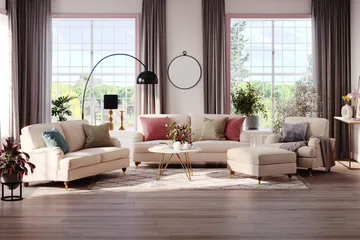 Howard Lyx 2-sits Manchestersoffa - Beige - Products - Möbler - Soffa - 2 sits soffa