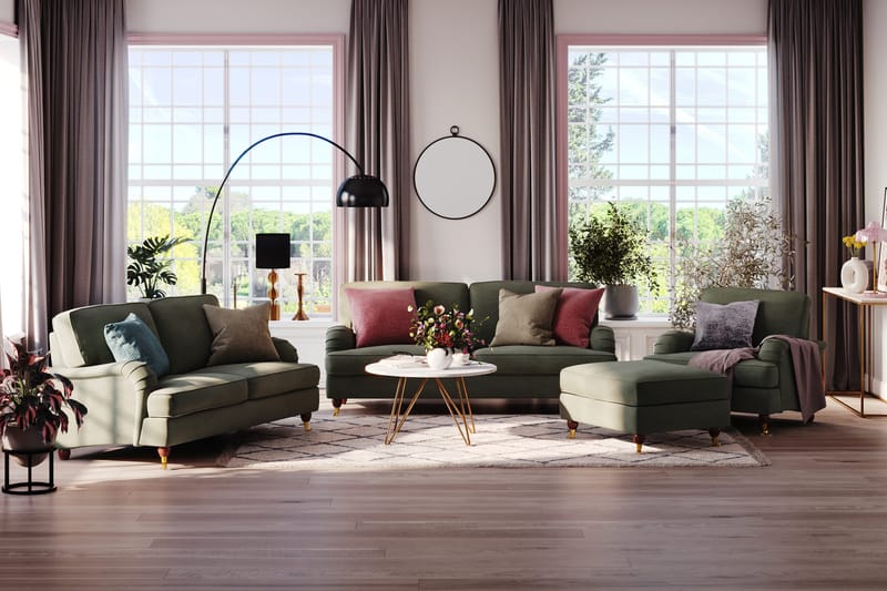 Howard Lyx 3-sits Manchestersoffa - Mörkgrön - Products - Möbler - Soffa - 3 sits soffa