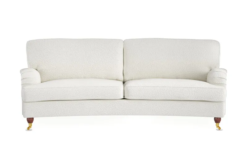 Howard Lyx 3-sits Svängd Soffa i Bouclé, Vit